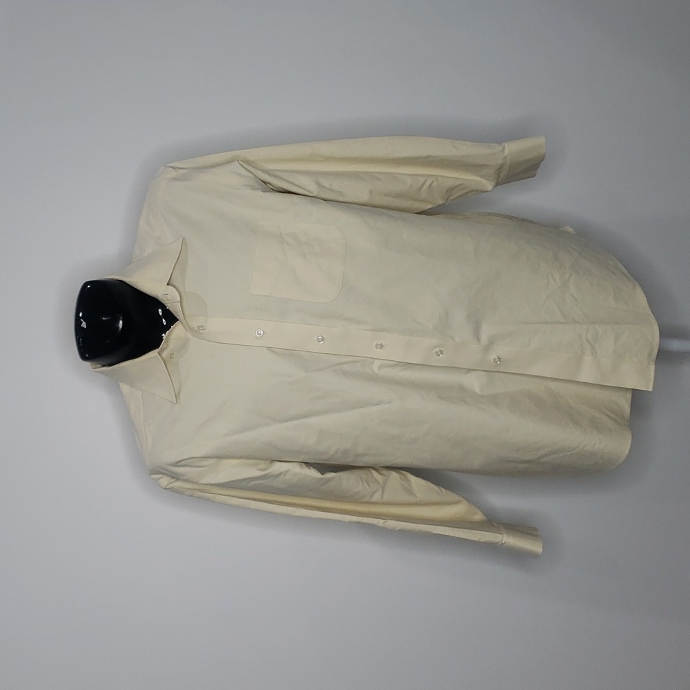 L.L. Bean Cream Colored Pale Yellow Button Down Shirt Vintage New Old Stock 33